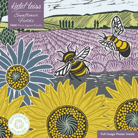 Adult Sustainable Jigsaw Puzzle Kate Heiss: Sunflower Fields : 1000-pieces. Ethical, Sustainable, Earth-friendly (ISBN: 9781804178997)